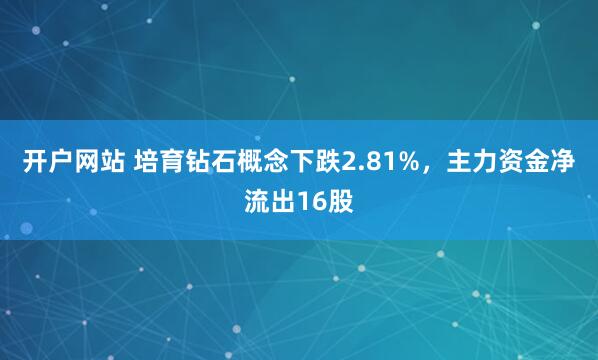 开户网站 培育钻石概念下跌2.81%，主力资金净流出16股